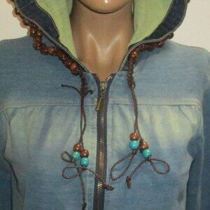 Freda Five women rare bohemian style hoodie jacket size L Large excellent rare